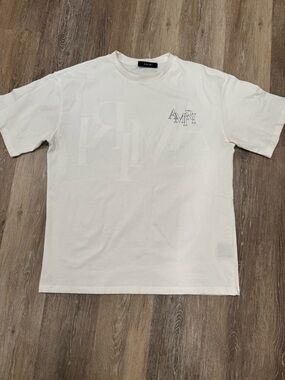 AMIRI Off-White Logo Crewneck Short Sleeve Tee